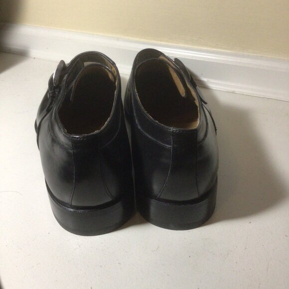 Italian Dress Shoes Monk Strap Black Bike Toe Size 12 M - Picture 4 of 5